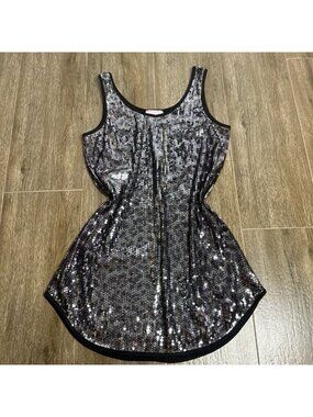 Romeo Juliet Couture Silver Sequin Mini Dress Dreamer M